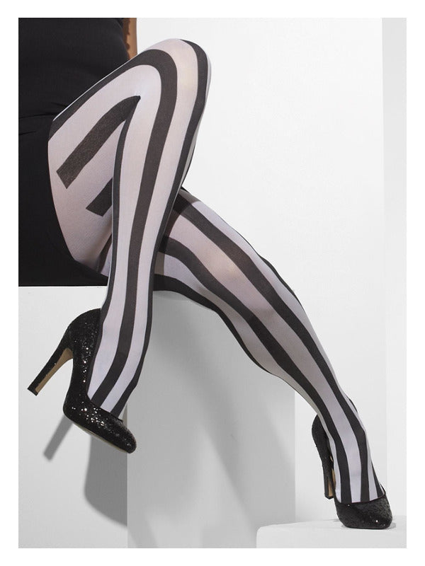 Opaque Tights, Black & White - 2