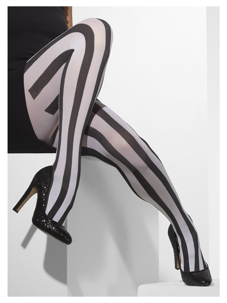 Opaque Tights, Black & White - 1