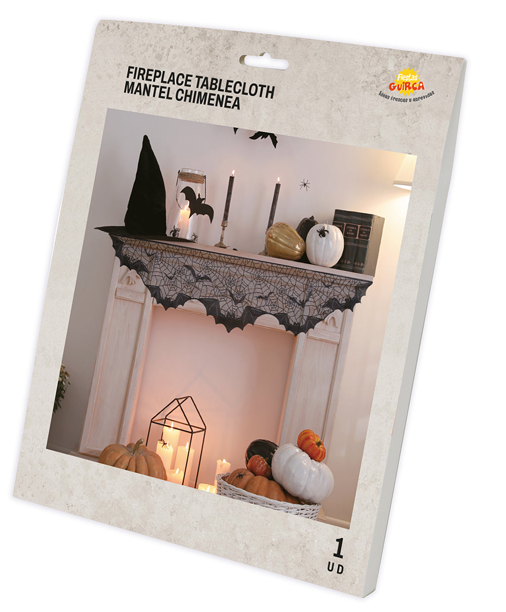 BLACK LACE DECOR. FIREPLACE, BATS 200X50 CM