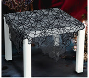 DECOR.BLACK LACE TABLE, WEB 100X75 CM