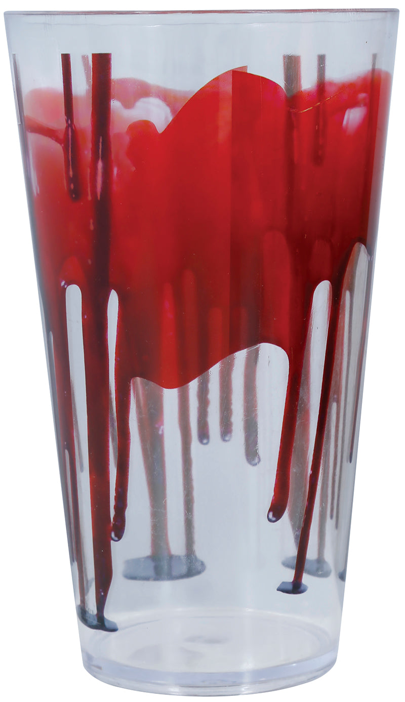 TRANSPARENT GLASS WITH BLOOD, 15 CMS.