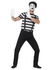 Gentleman Mime Artist Costume, Black - 1