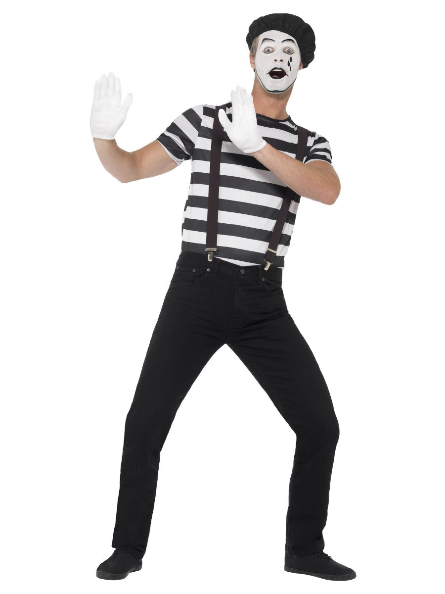 Gentleman Mime Artist Costume, Black - 1
