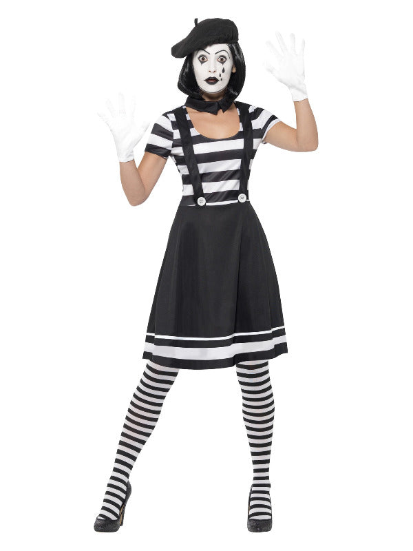 Lady Mime Artist Costume, Black - 2