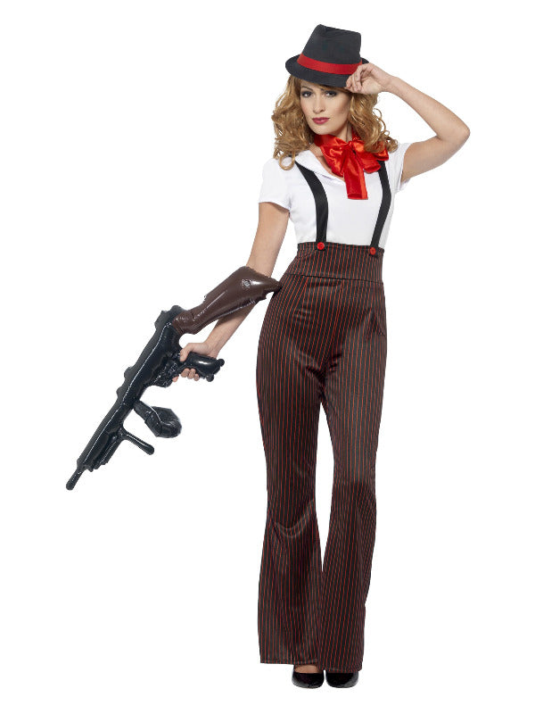 Glam Gangster Costume, Black & Red - 2