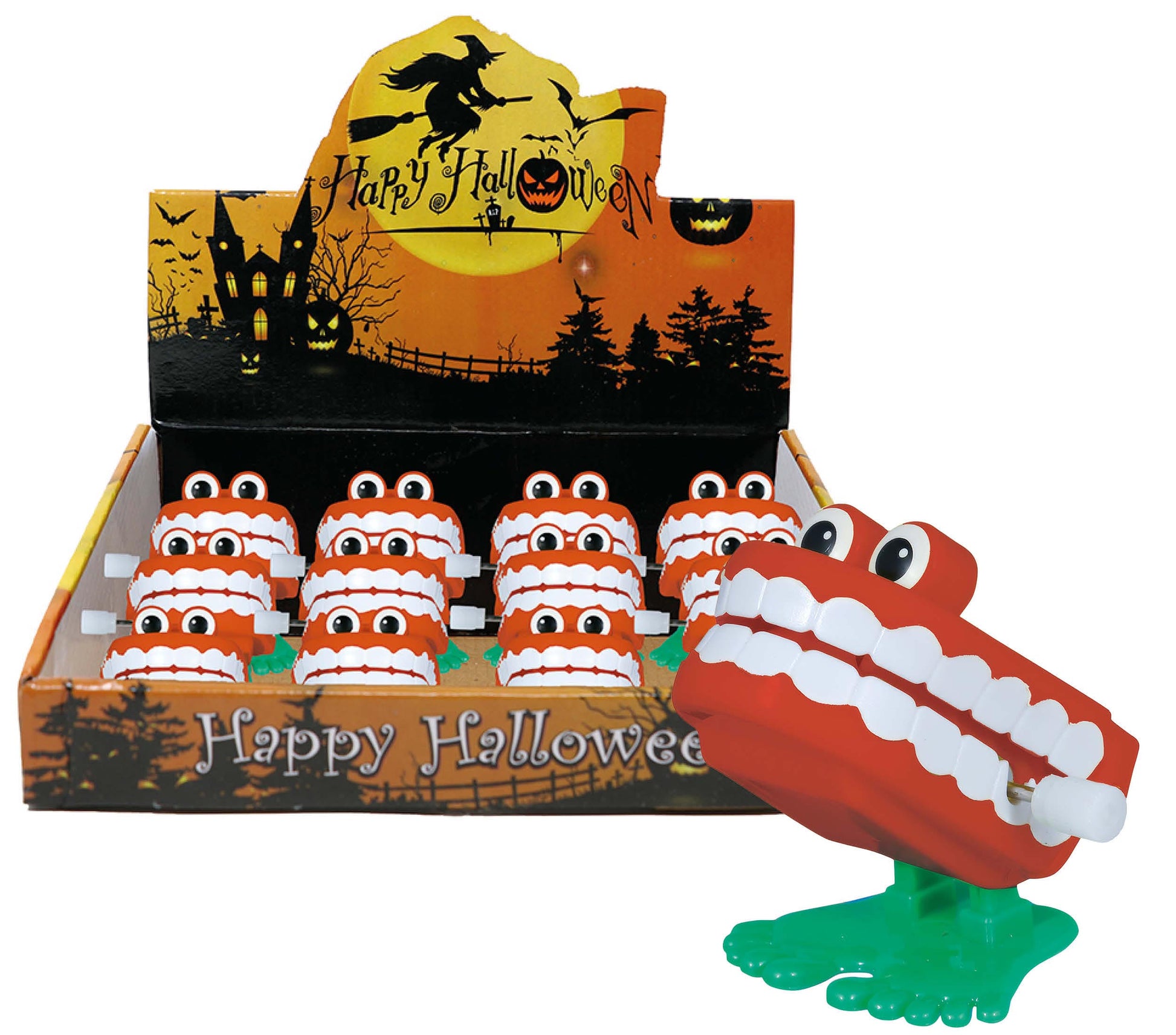 BOX 12 WIND-UP WALKING DENTURES, 5 CM
