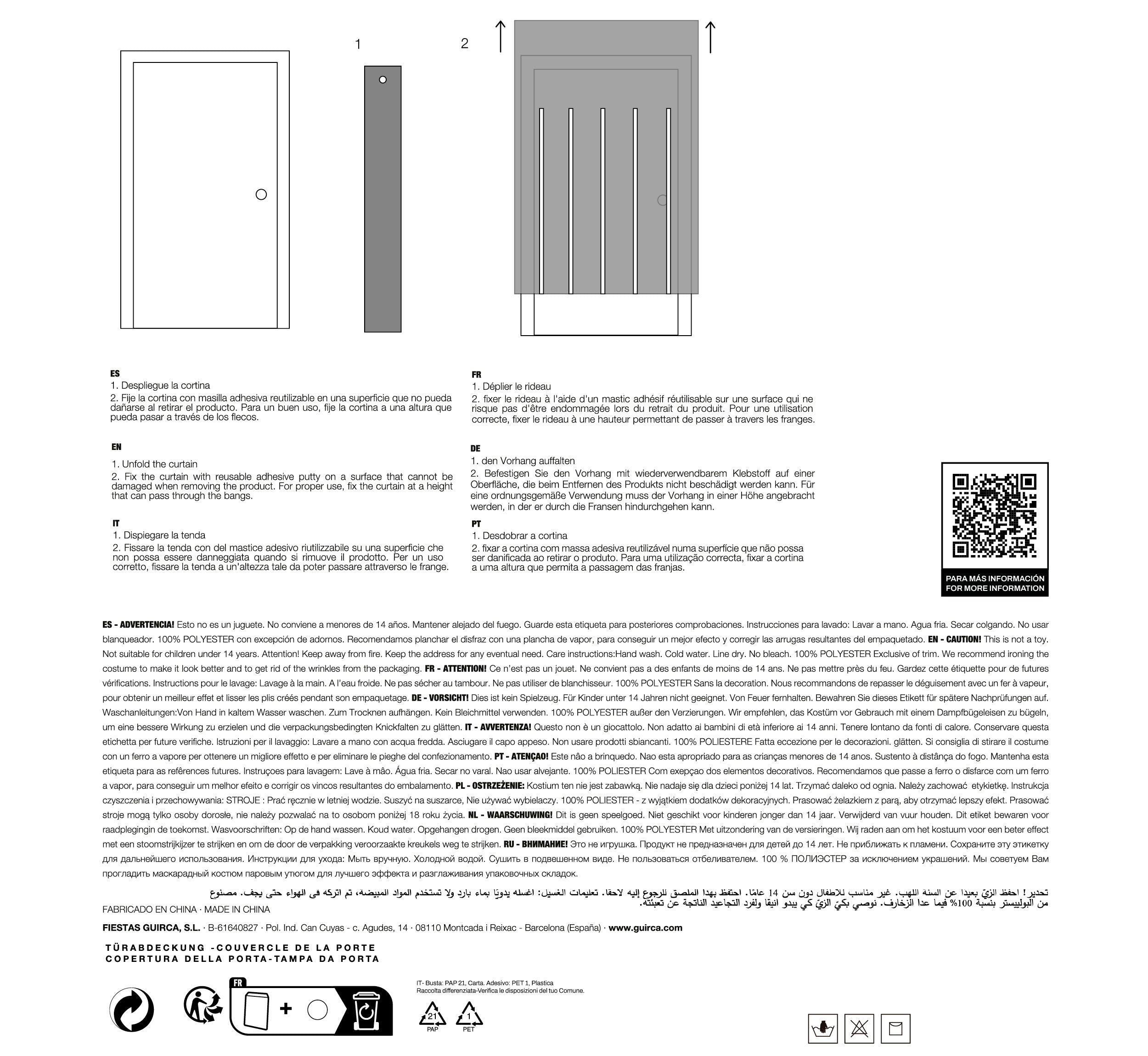 SCARY DOOR DECORATION, 80X180 CM
