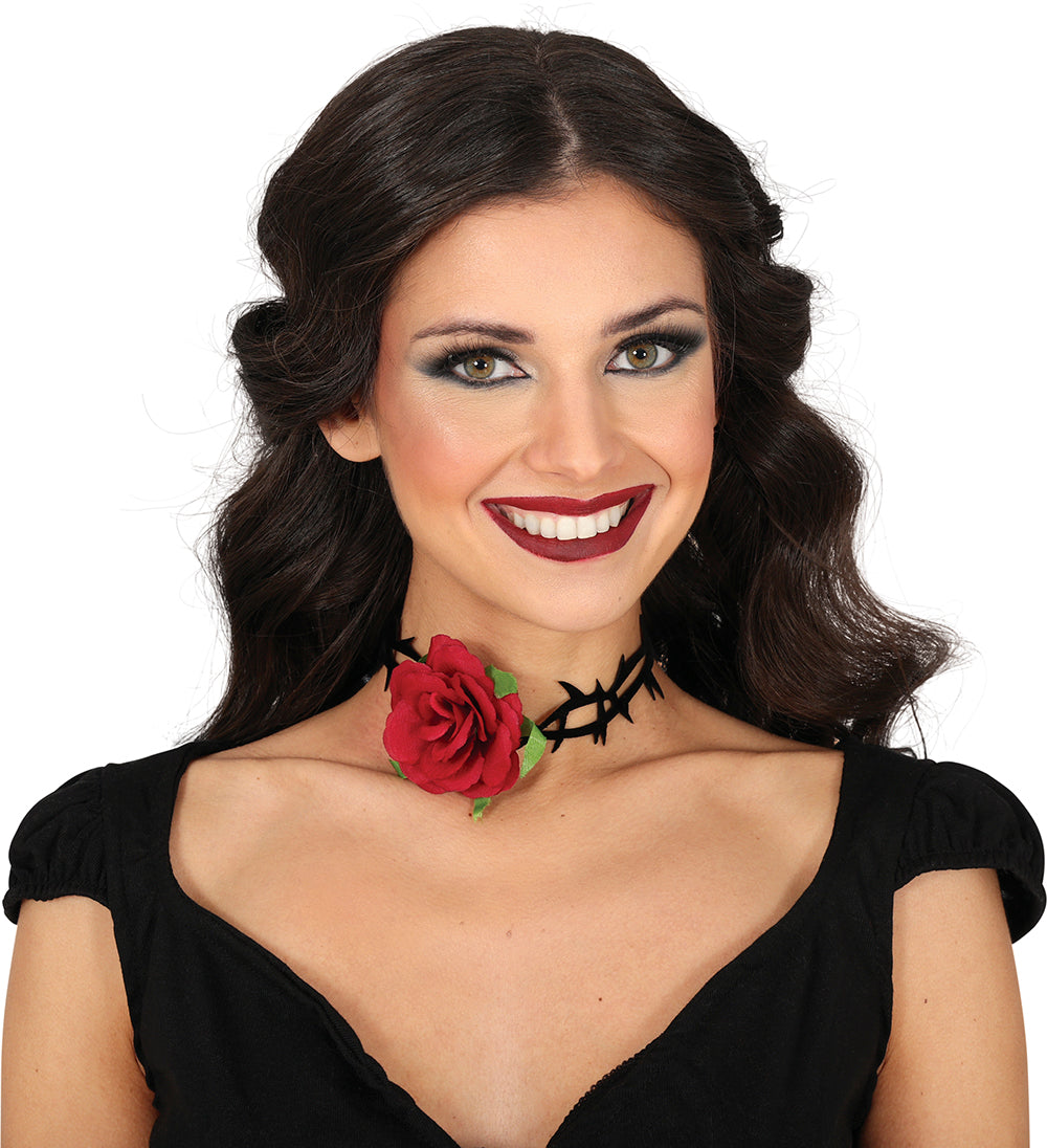 ROSE CHOKER WITH SPIKES