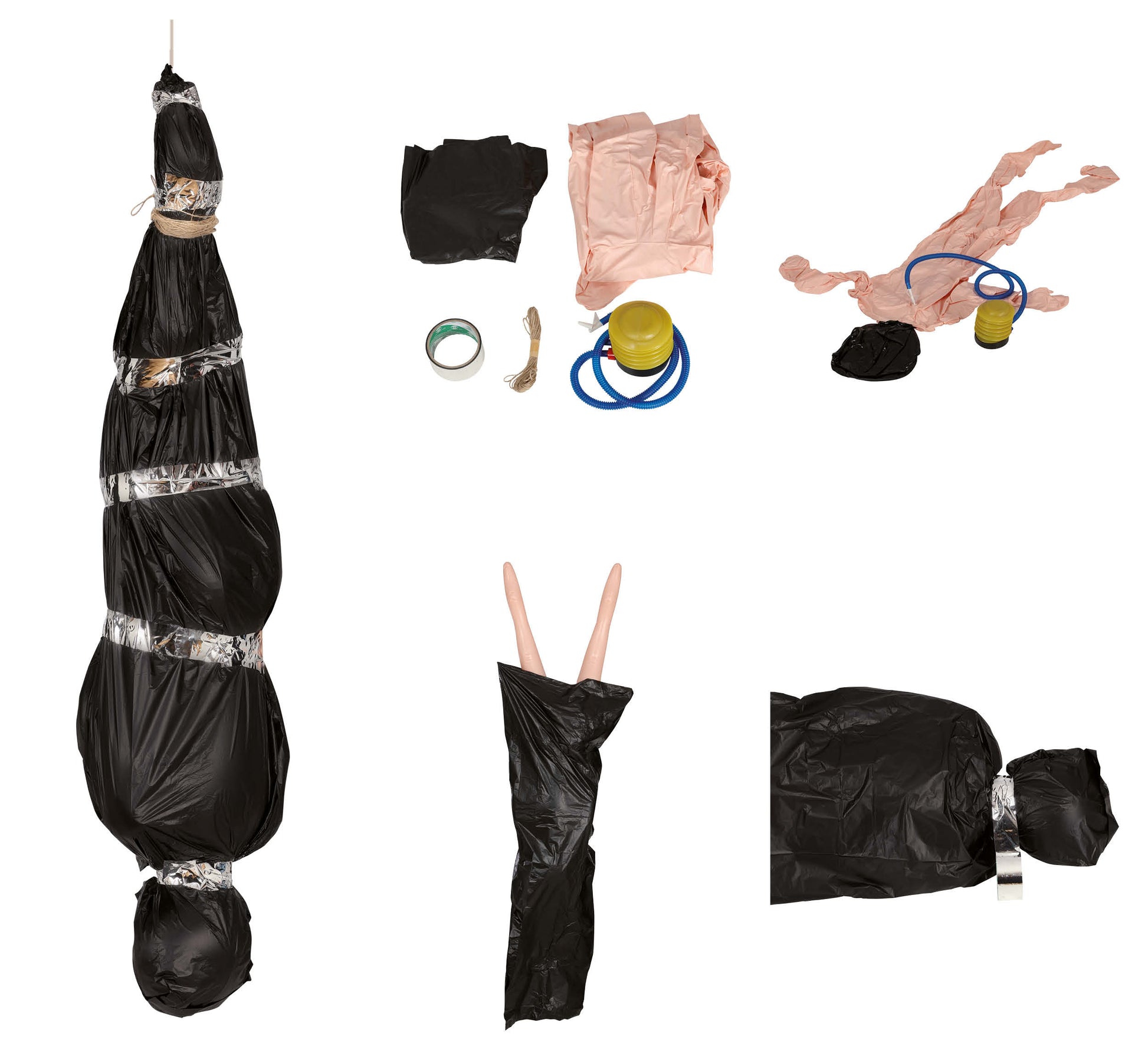 INFLATABLE SET OF DEAD MAN IN A BAG 178 CMS.