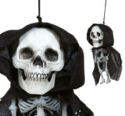 HANGING BIG HEAD SKELETON WITH HOOD 15 CM