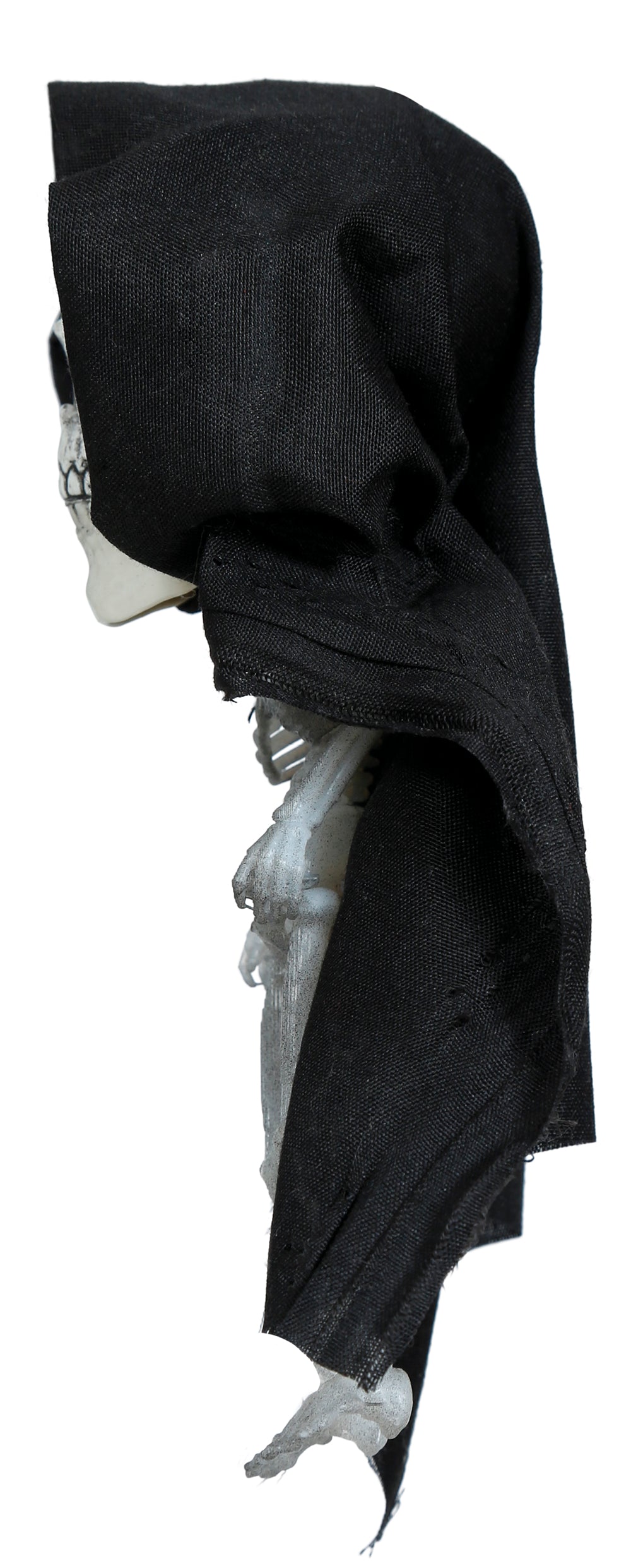 HANGING BIG HEAD SKELETON WITH HOOD 15 CM