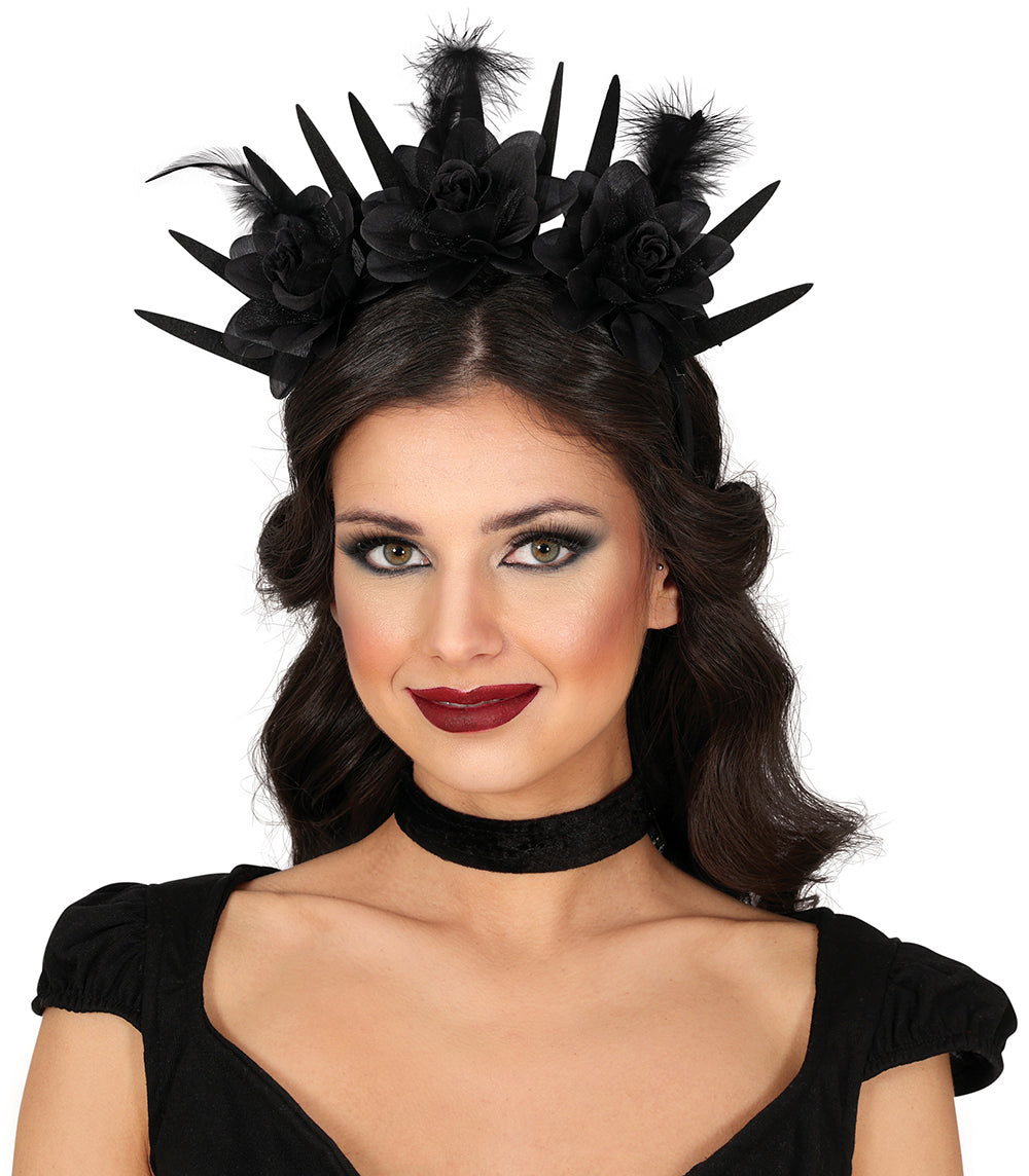 BLACK FLOWER HEADBAND