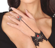 EMBROIDERED BRACELET AND SPIDER RING