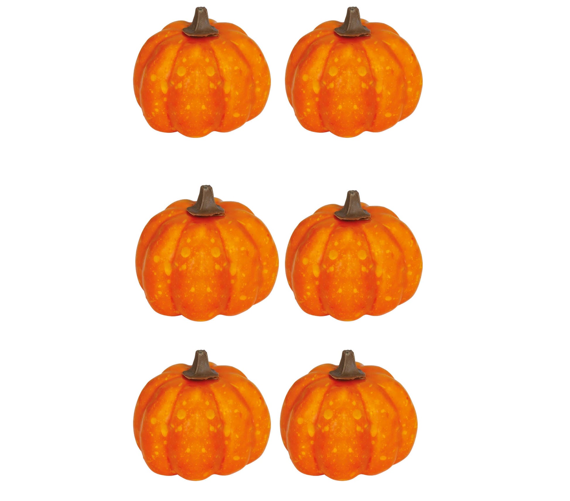 SET OF 6 LACQUERED ORANGE PUMPKINS, FOAM, 3.5 CM