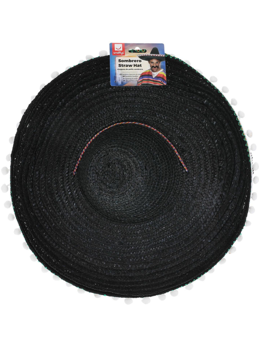 Sombrero Straw Hat, Black - 3