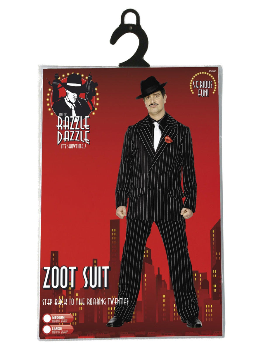 Zoot Suit Costume, Male, Black - 3
