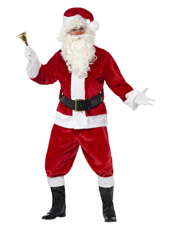 Deluxe Santa Costume & Hat, Red - 2