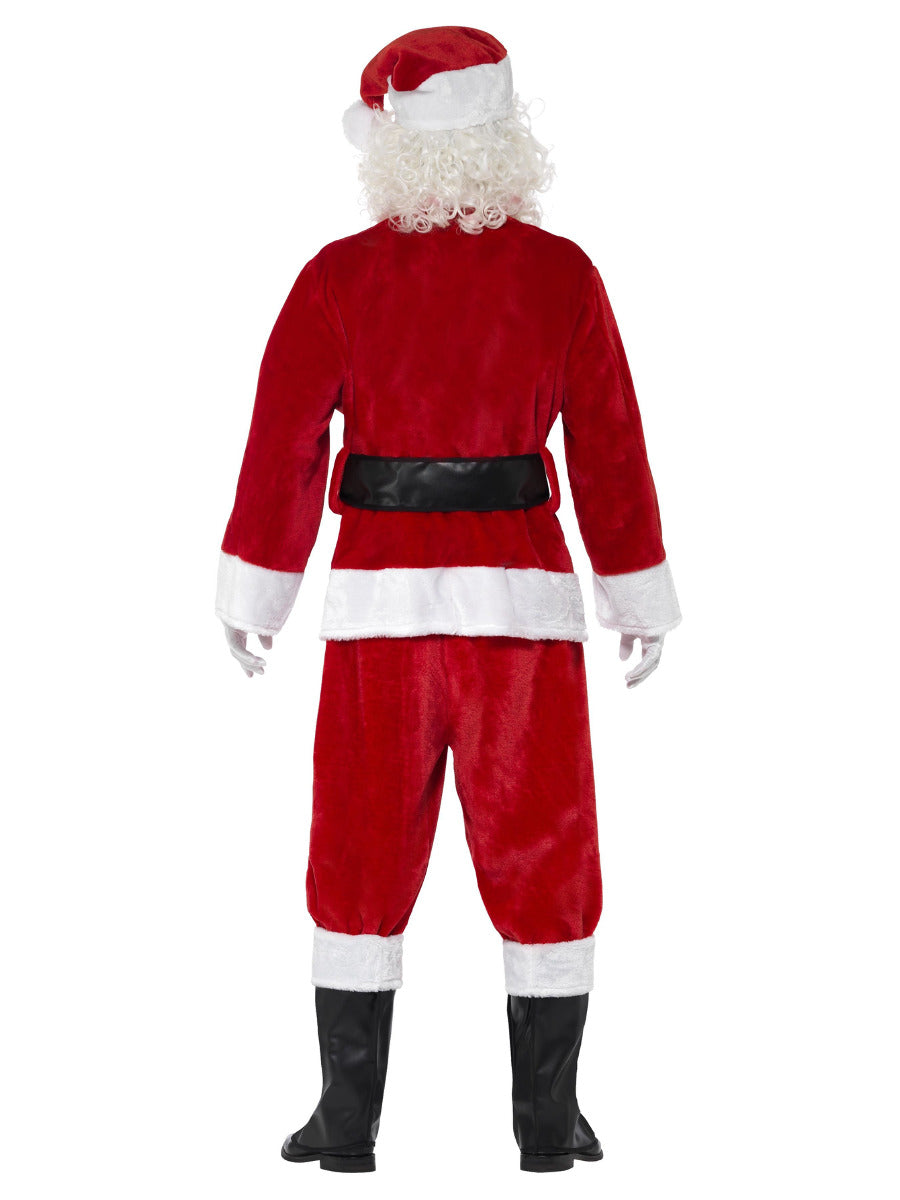 Deluxe Santa Costume & Hat, Red - 3