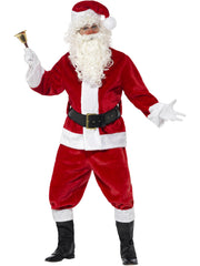 Deluxe Santa Costume & Hat, Red 1