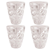 BLISTER 4 SHOT GLASSES SKULL 5.5 CM