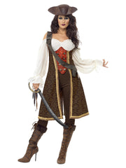 High Seas Pirate Wench Costume, Brown - 1
