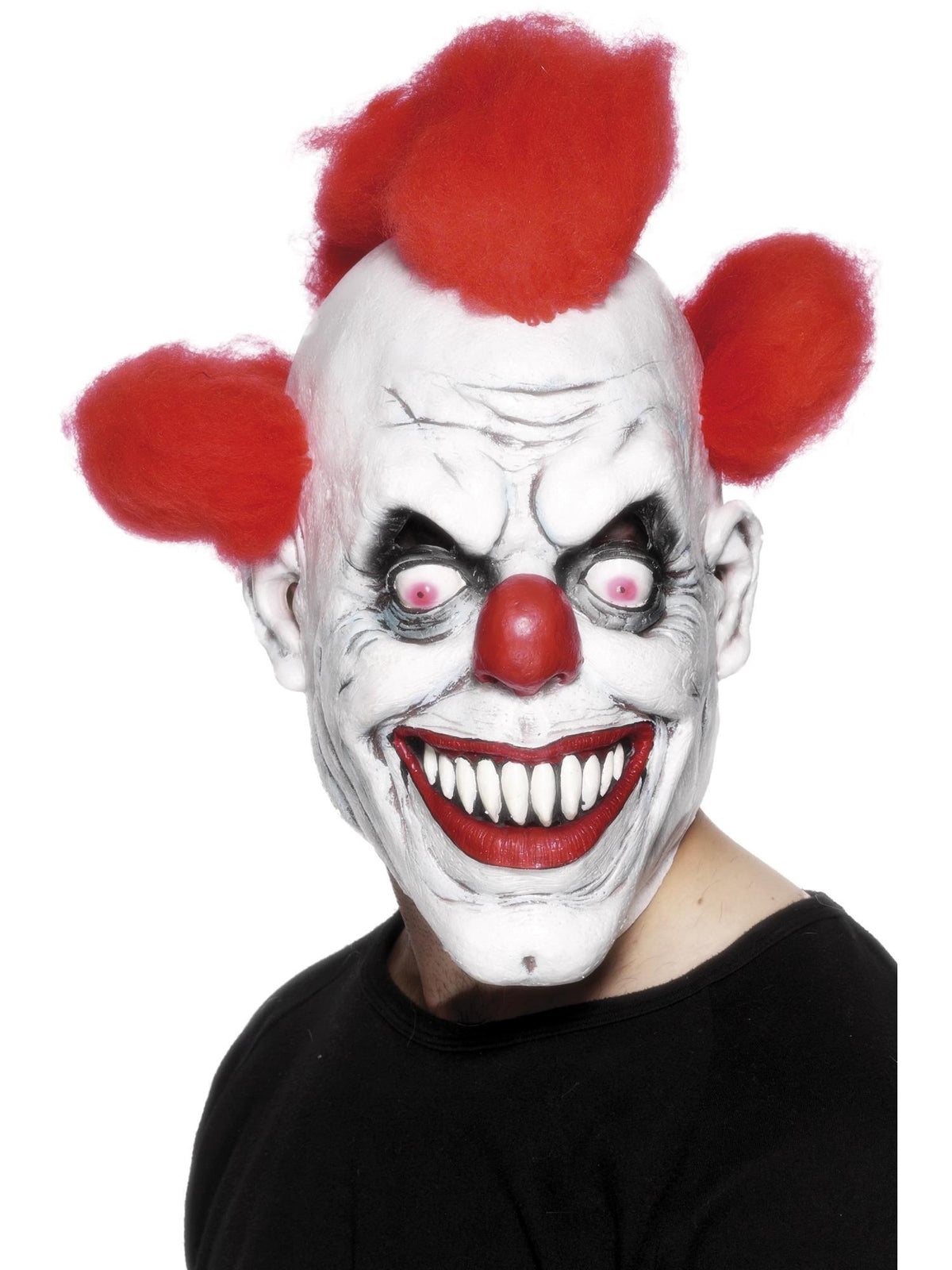 Clown 3/4 Latex Mask, Red & White 1