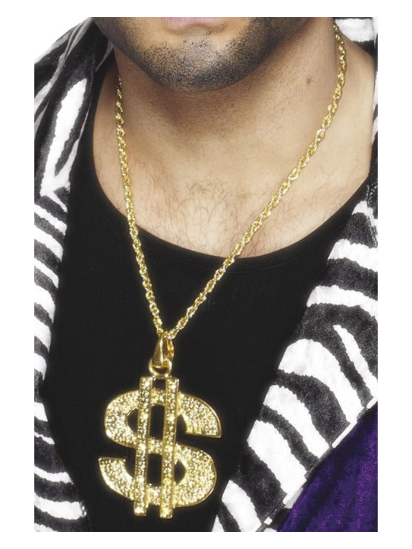 Dollar Sign Medallion, Gold - 2