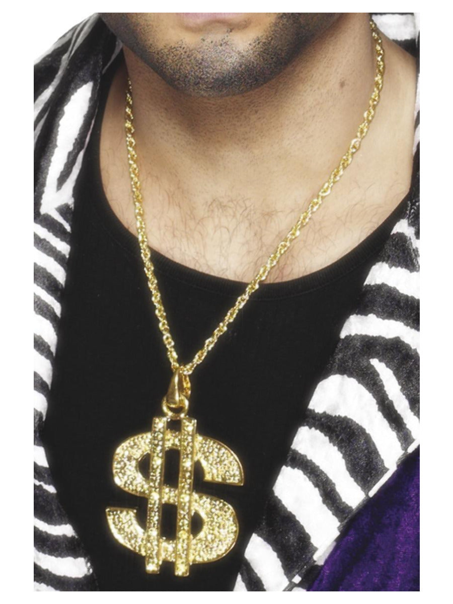 Dollar Sign Medallion, Gold - 1