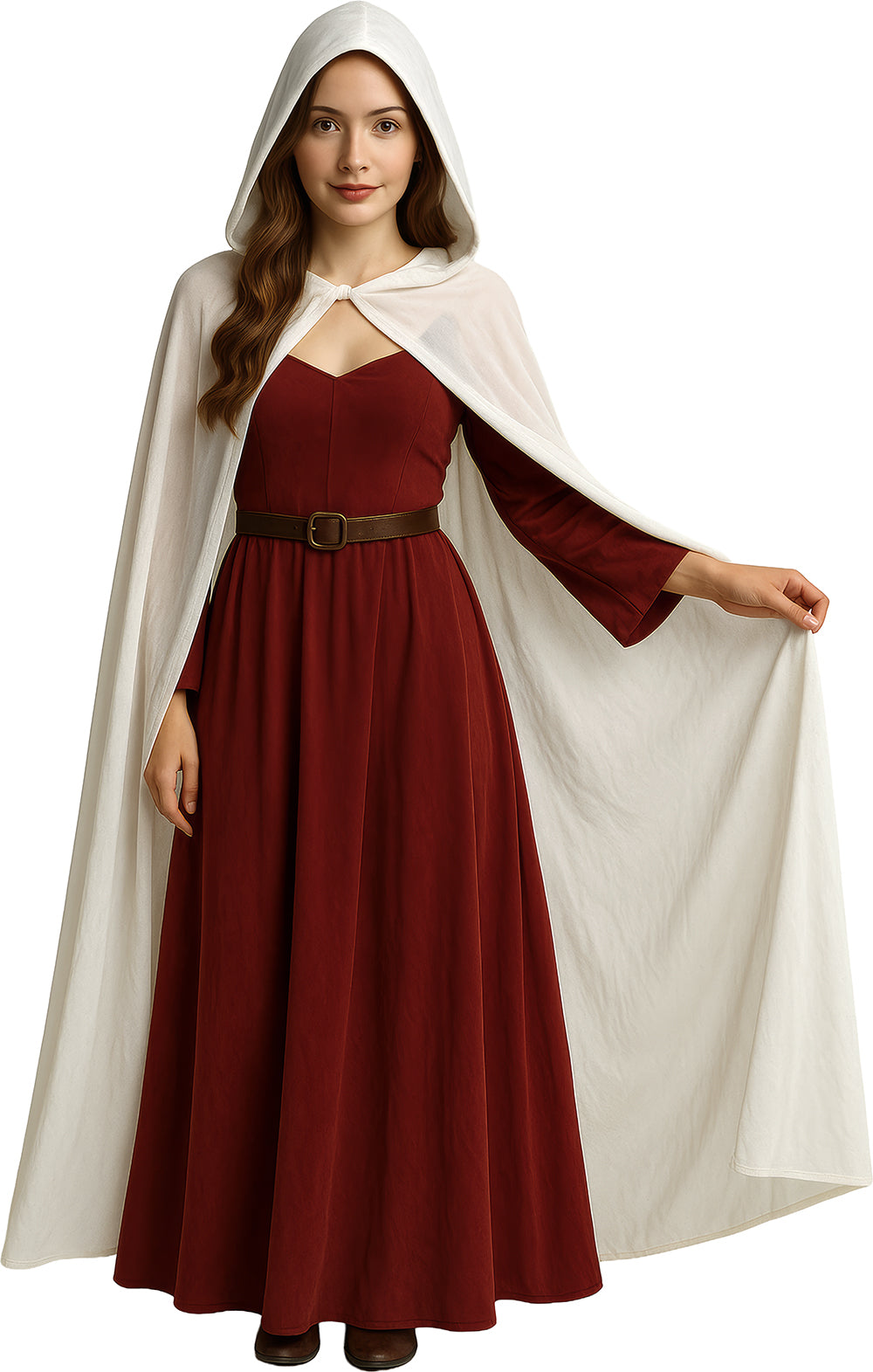 VELVET HOODED CAPE WITH HOOD, 130 CM
