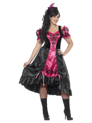 Curves Sassy Saloon Costume, Pink - 1