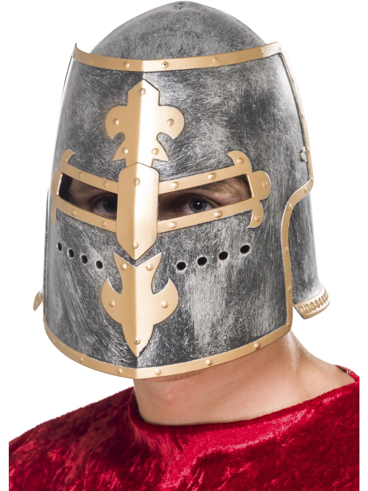 Medieval Crusader Helmet, Silver 1
