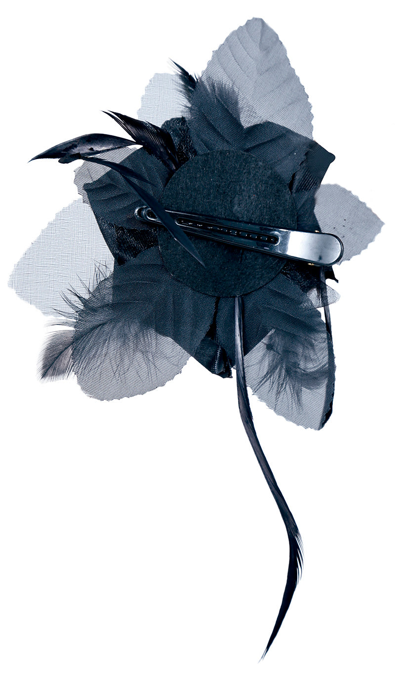 BLACK FLOWER HAIRCLIP