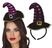 BLACK/PURPLE MINI HAT WITCH TIARA