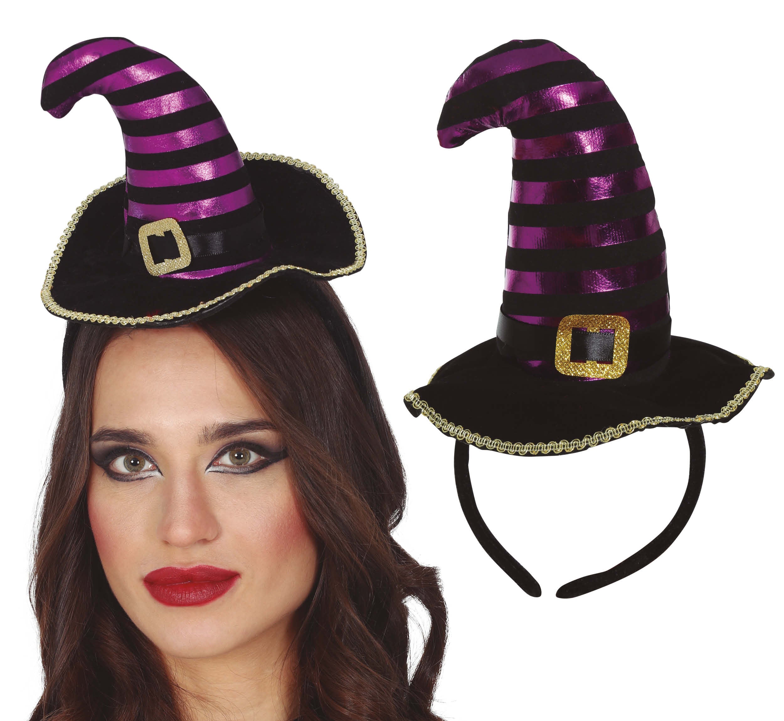 BLACK/PURPLE MINI HAT WITCH TIARA