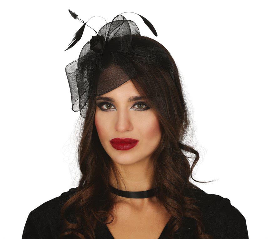 BLACK FLOWER TIARA