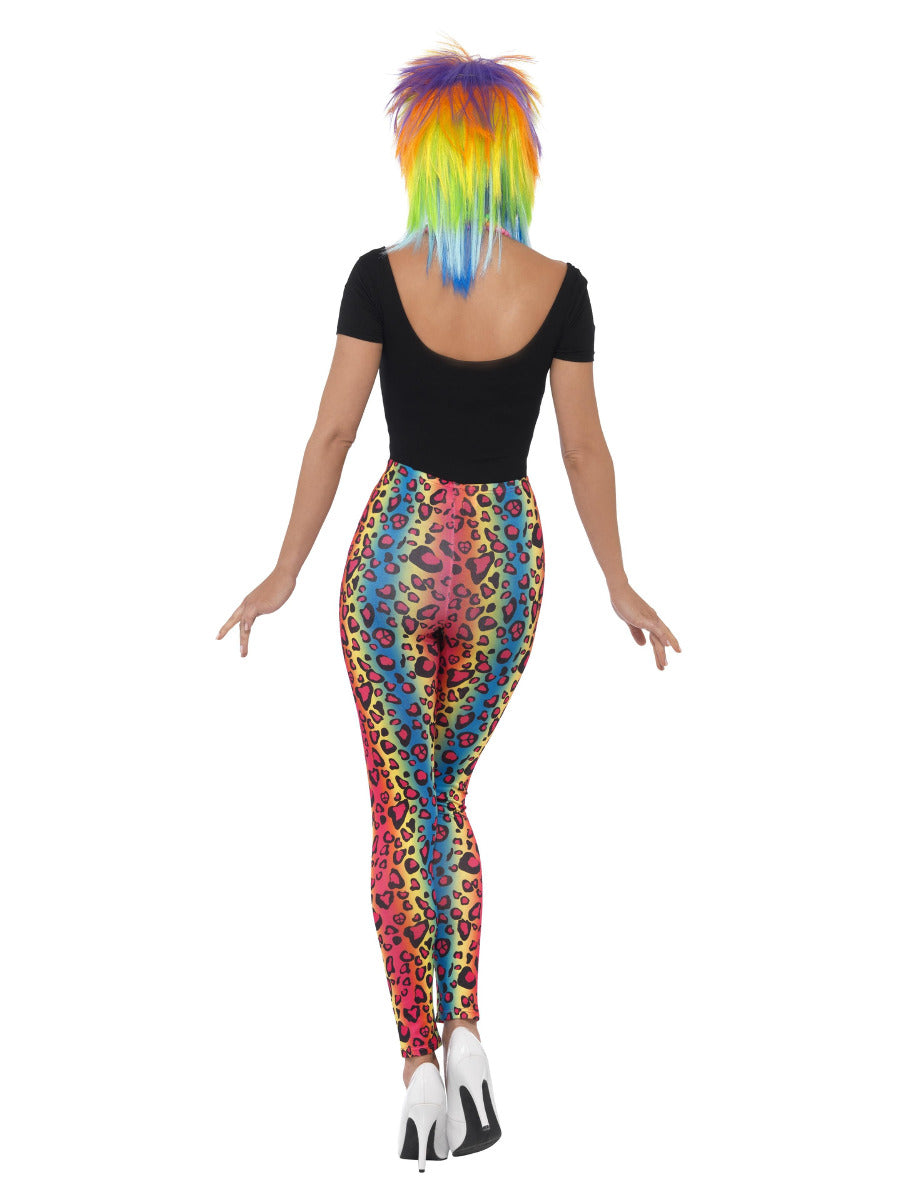Neon Leopard Print Leggings, Multi-Coloured - 3