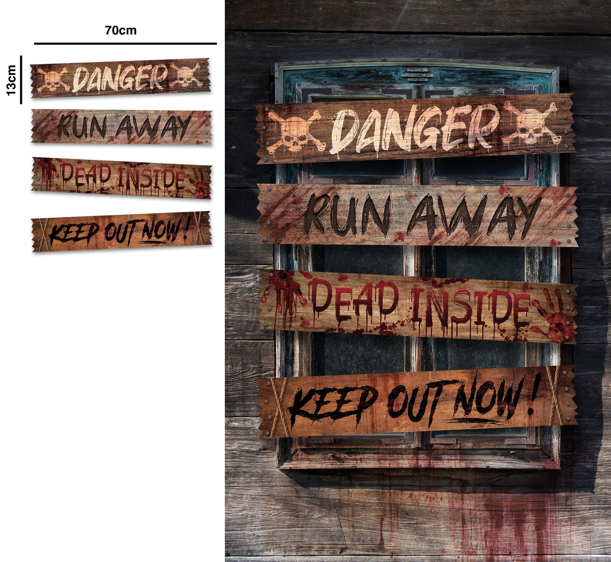 4 WINDOW COVER POSTERS 70X13 CM