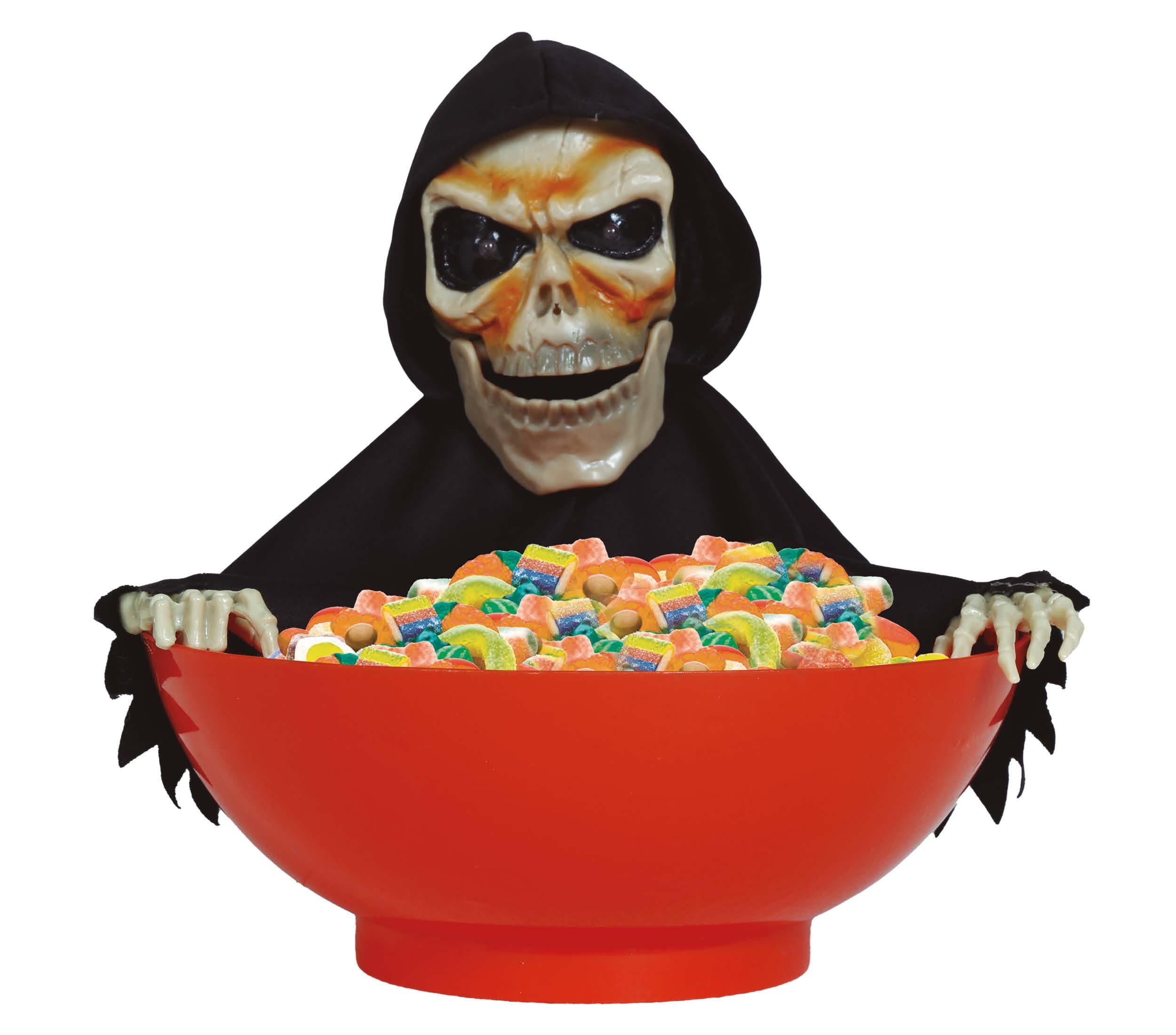 BOWL WITH SKELETON LIGHT SOUND AND MOV. 24X23 CM