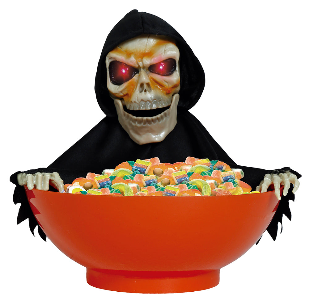 BOWL WITH SKELETON LIGHT SOUND AND MOV. 24X23 CM