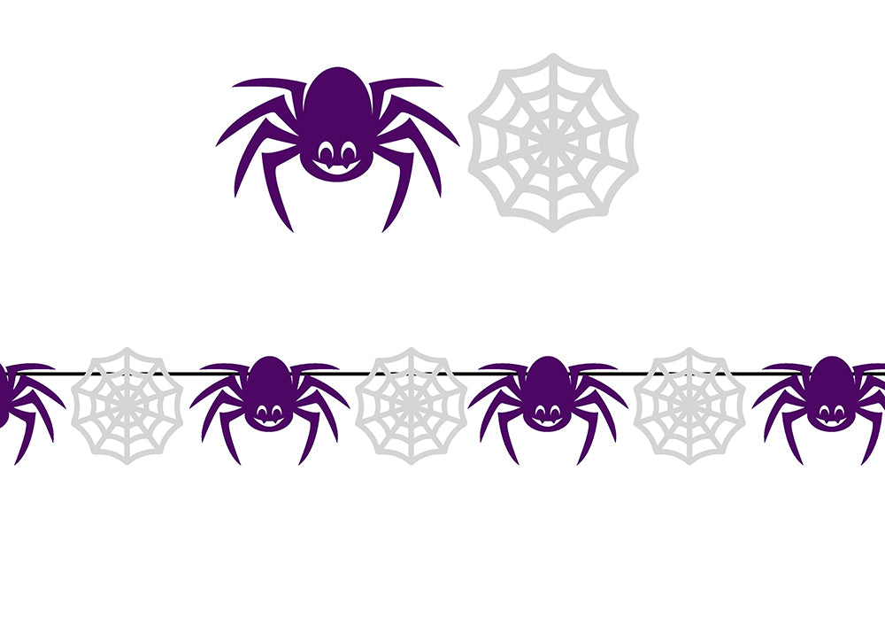 SPIDER AND COBWEB GARLAND 300CM 20X18 CM