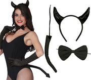BLACK DEVIL SET 3 PIECES (HEADBAND, BOWTIE, TAIL)