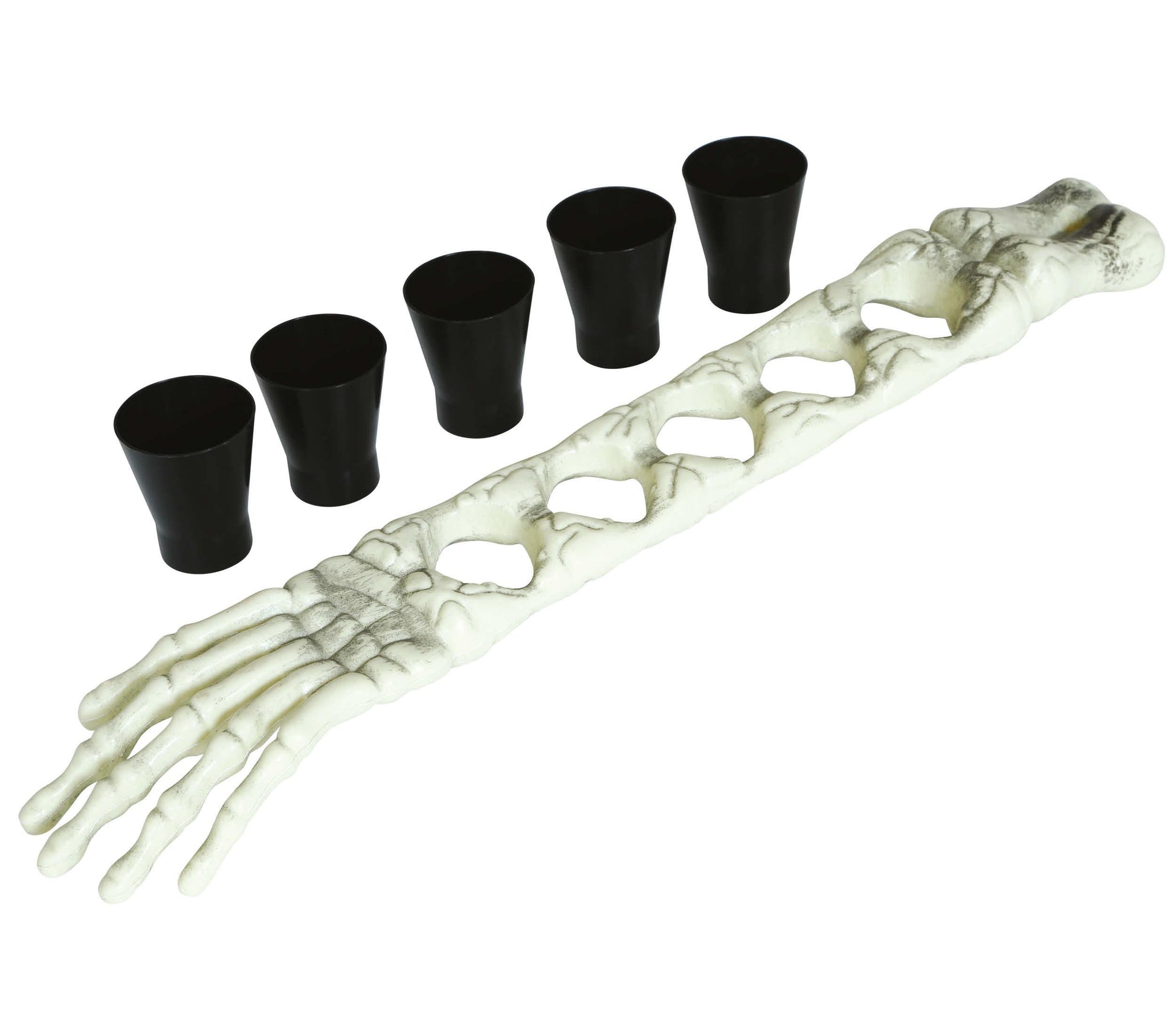 SKELETON ARM 50 CM WITH 5 SHOT GLASSES