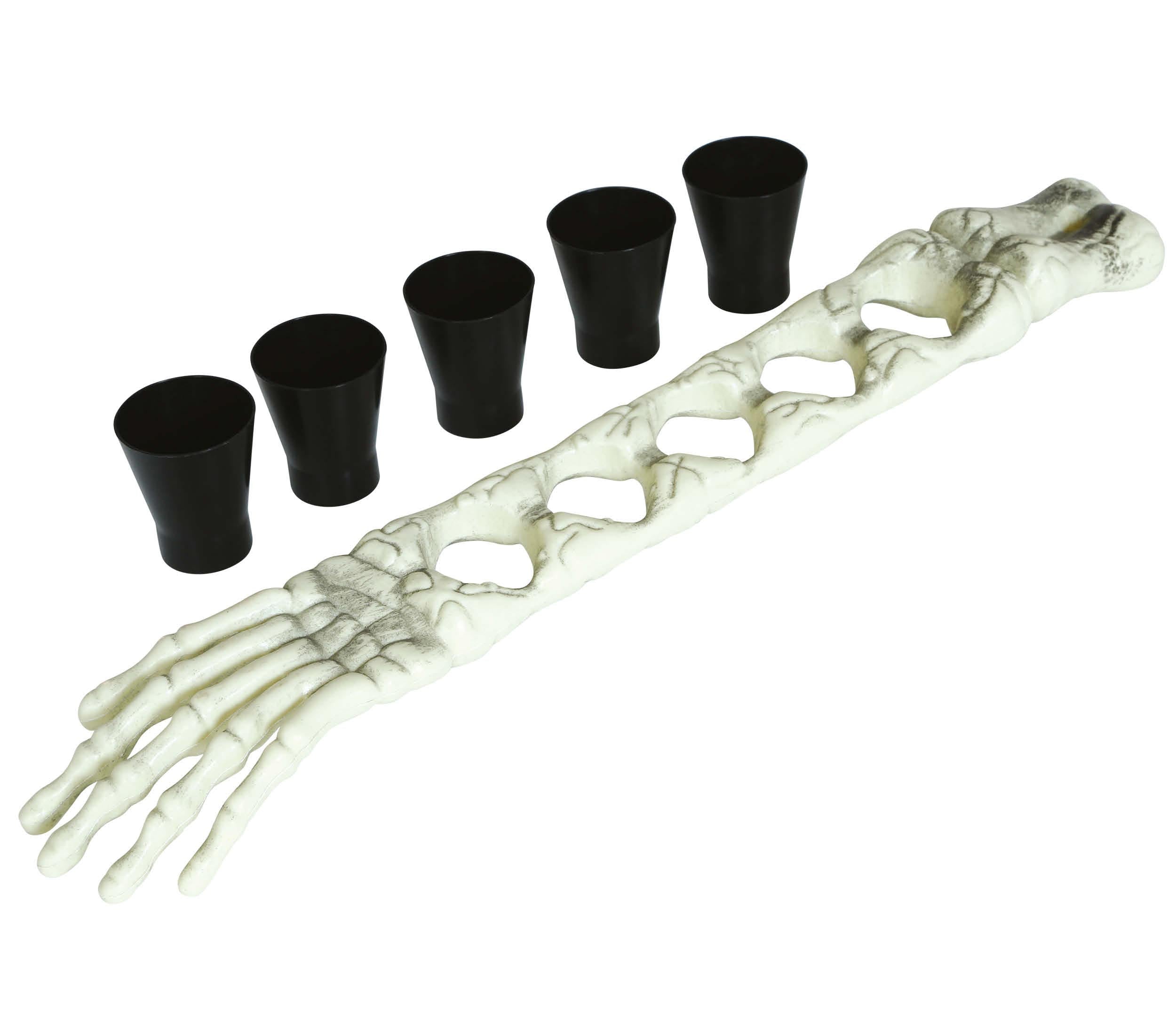 SKELETON ARM 50 CM WITH 5 SHOT GLASSES