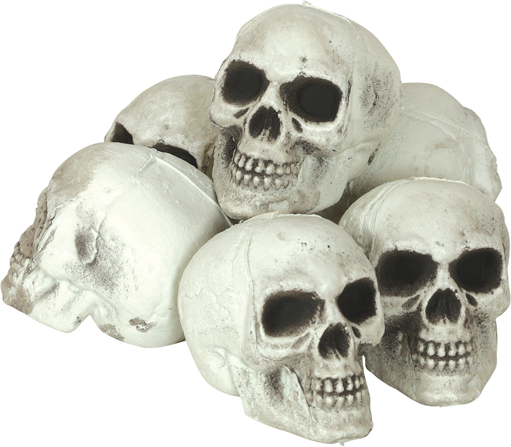SET OF 6 SKULLS 8 CM