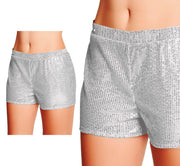 SILVER SEQUIN SHORTS, ADULTS, 42-44 (L)