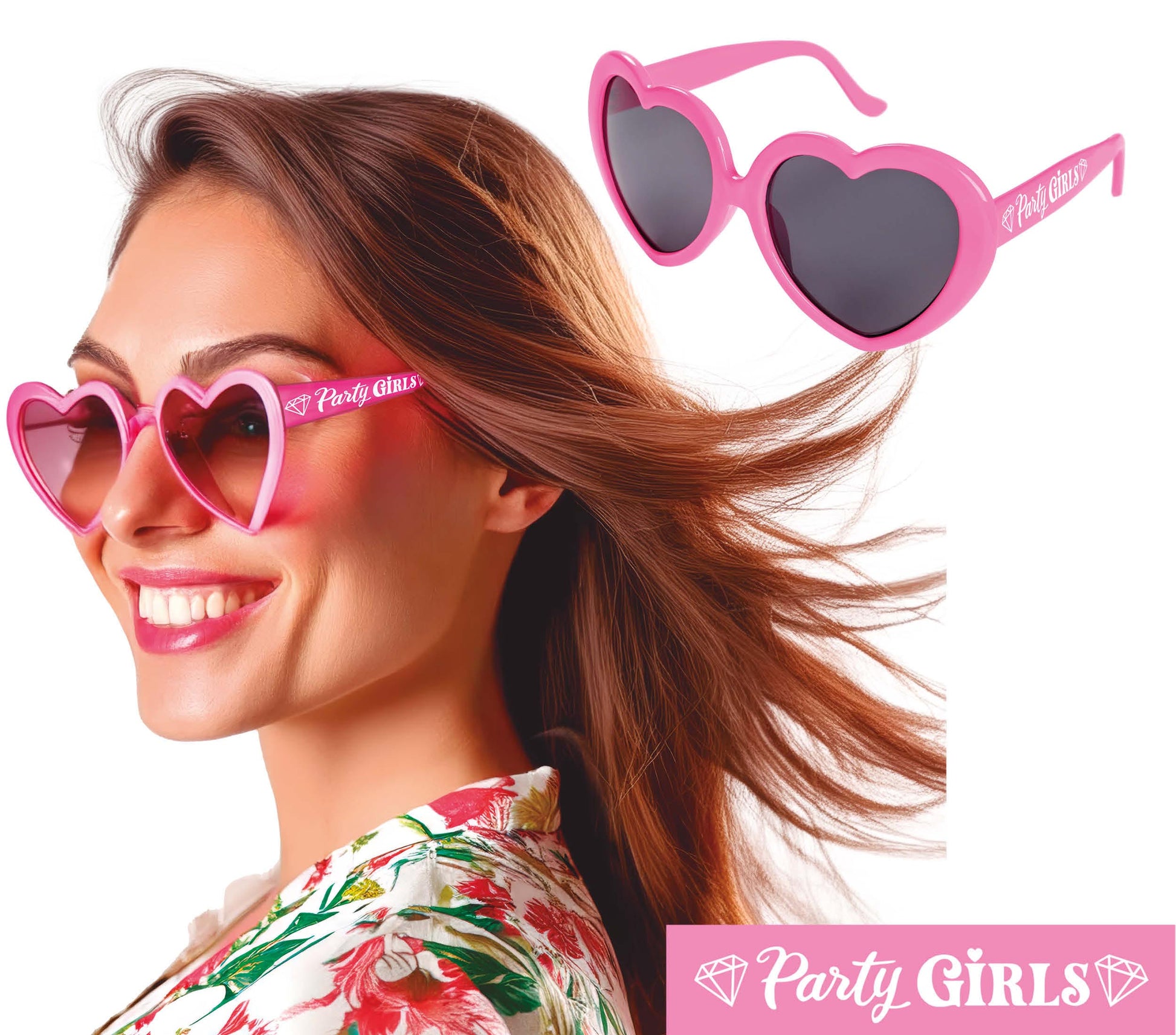 PARTY GIRLS HEART GLASSES