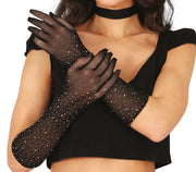 MESH GLOVES WITH RHINESTONES 30 CMS