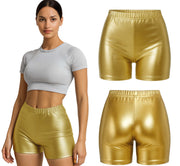 METALLIC SHORTS GOLD