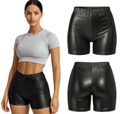METALLIC SHORTS BLACK