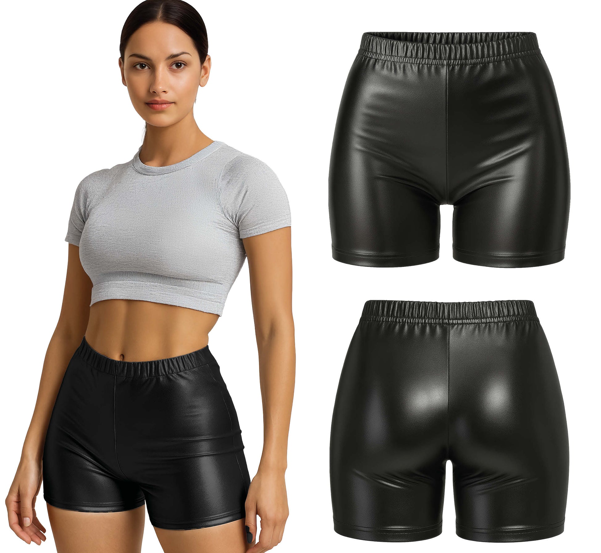 METALLIC SHORTS BLACK